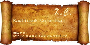Kadlicsek Celerina névjegykártya
